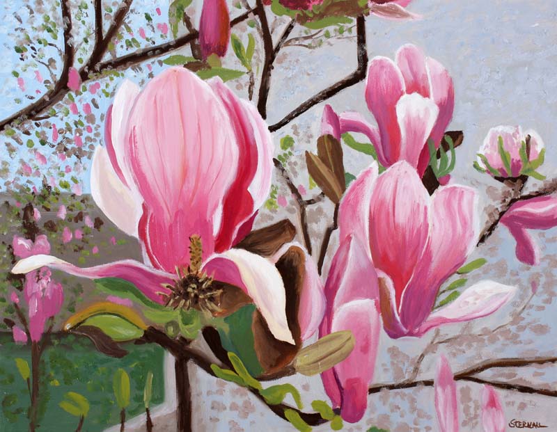 magnolias-print-by-susan-sternau, magic of painting flowers