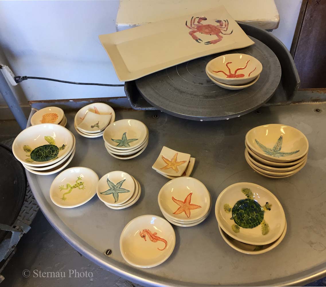 Sea Life Dishes, Sausalito Pottery, ceramic innovations