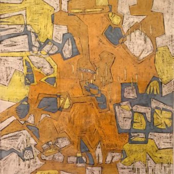Luchita Hurtado, Untitled, Yellow, crayon and ink on paper c 1950