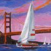 Sailboats wtih Golden Gate print by Susan Sternau