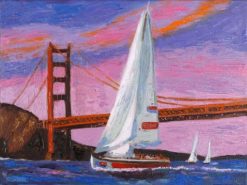 Sailboats wtih Golden Gate print by Susan Sternau