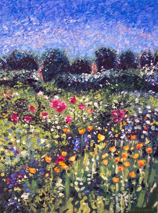 Poppy Garden print by Susan Sternau, magic of painting flowers