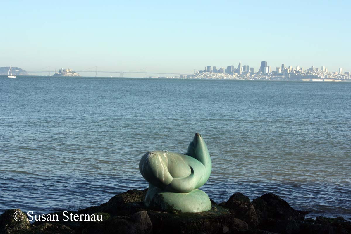 ool carvings, Sybrian's Sausalito Sea Lion, Susan Sternau photo