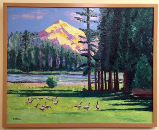 Duck Lake Oil Painting framed by Susan Sternau