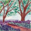Lavender Field with Trees large tile, by Susan Sternau