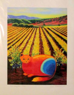 Wine Country Cat 1, by Susan Sternau, giclee print front