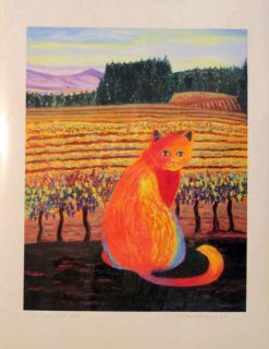 Wine Country Cat 2 print, by Susan Sternau, giclee print front