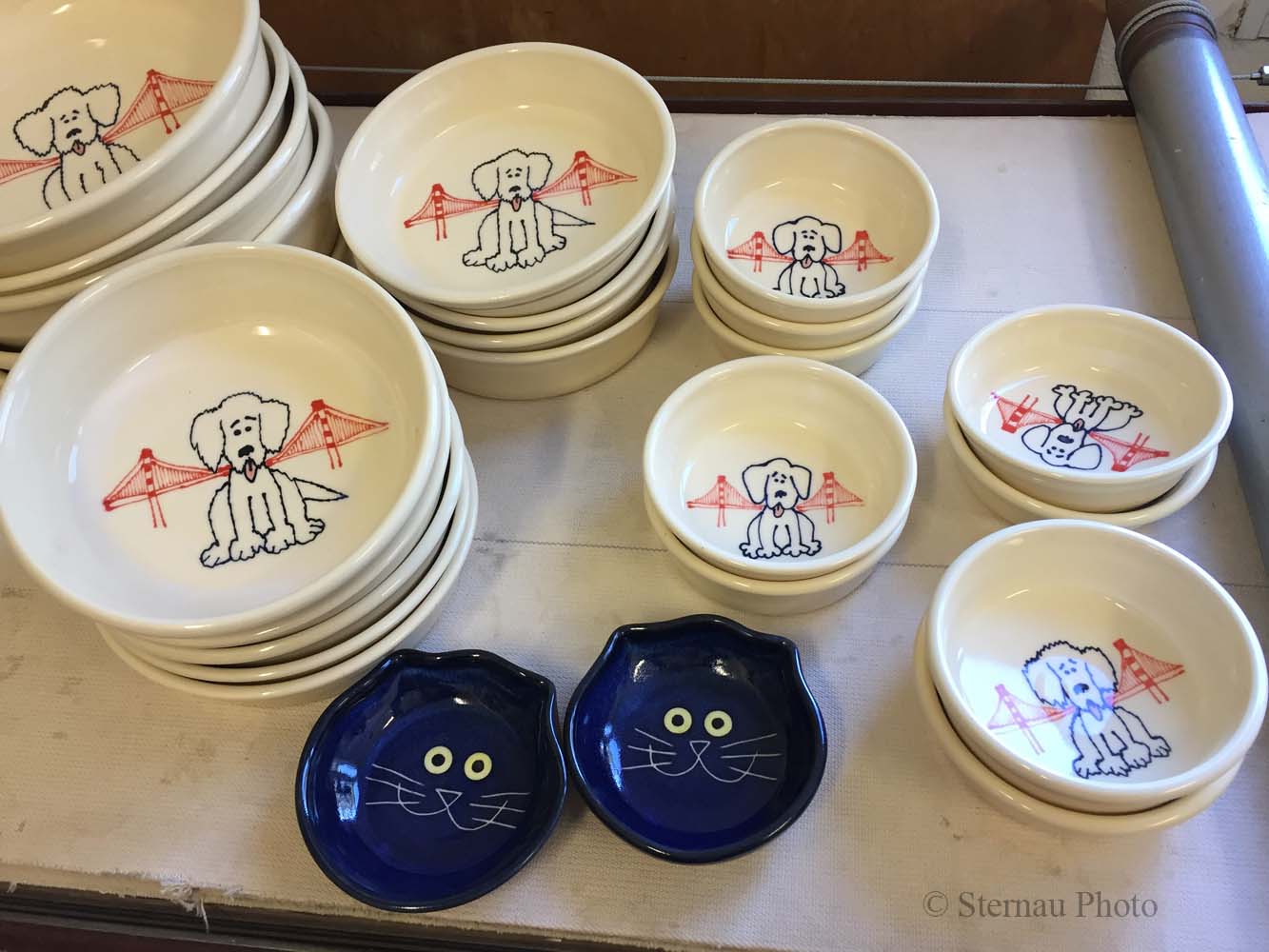 Dog and Cat Dishes from Sausalito Pottery, Ceramic Innovations