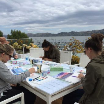 Watercolor class at Casa Madrona in Sausalito with Susan Sternau Studios