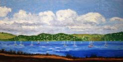 Bay with Boats Oil by Susan Sternau new