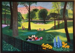 Summer in the Park Oil, framed, by Susan Sternau