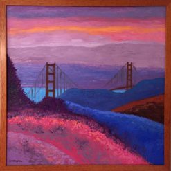 Sunset at Golden Gate Oil, framed, by Susan Sternau