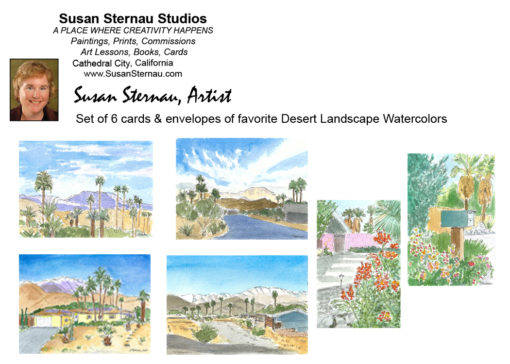 Desert Landscape Watercolor Cards by Susan Sternau, Back insert for web