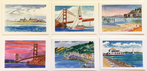 Favorite Sausalito Watercolors by Susan Sternau, 6 cards for web