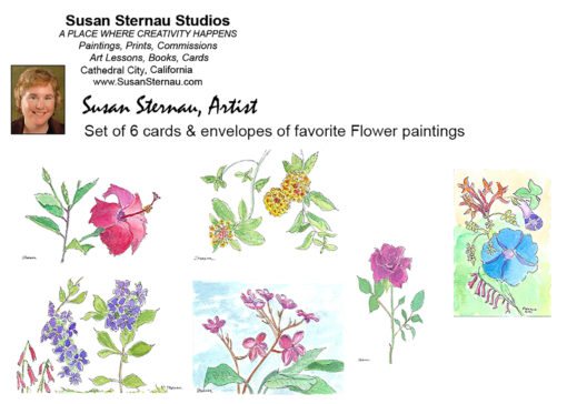 Flowers card box insert by Susan Sternau