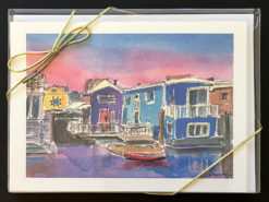 Sausalito Houseboats Card Box, front, by Susan Sternau