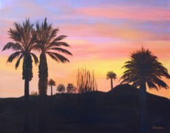 Desert Sunset with Palm by Susan Sternau
