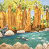 Stream with Palms, Palm Canyong by Susan Sternau