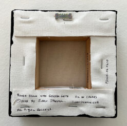 Baker Beach with Golden Gate mini oil, back, by Susan Sternau