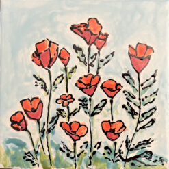 Field of Poppies Tile by Susan Sternau