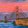 Pink Sky Over Golden Gate 4 mini oil, front, by Susan Sternau