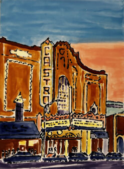 Castro Theater at Sunset large tile by Susan Sternau