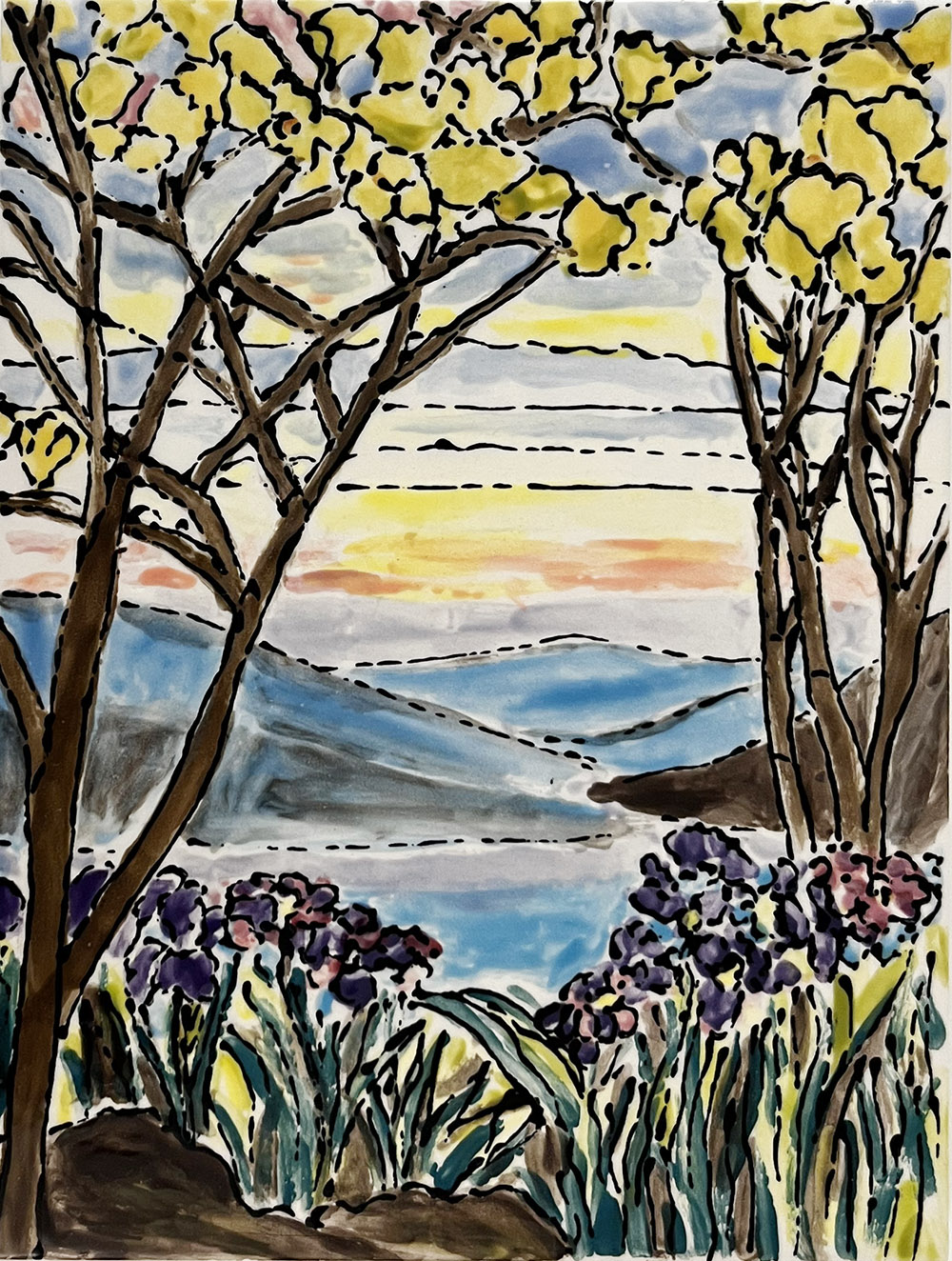 Tiffany Window large tile by Susan Sternau