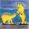 Two polar bears tile by susan sternau